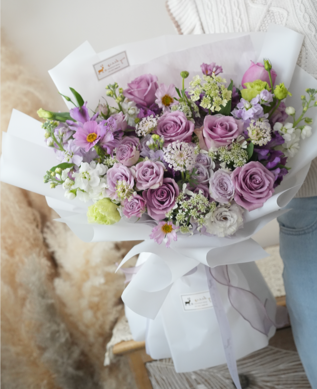 FQ012- “Ethereal Elegance" 紫玫瑰高貴花束|生日花束|感恩花束|週年紀念花束