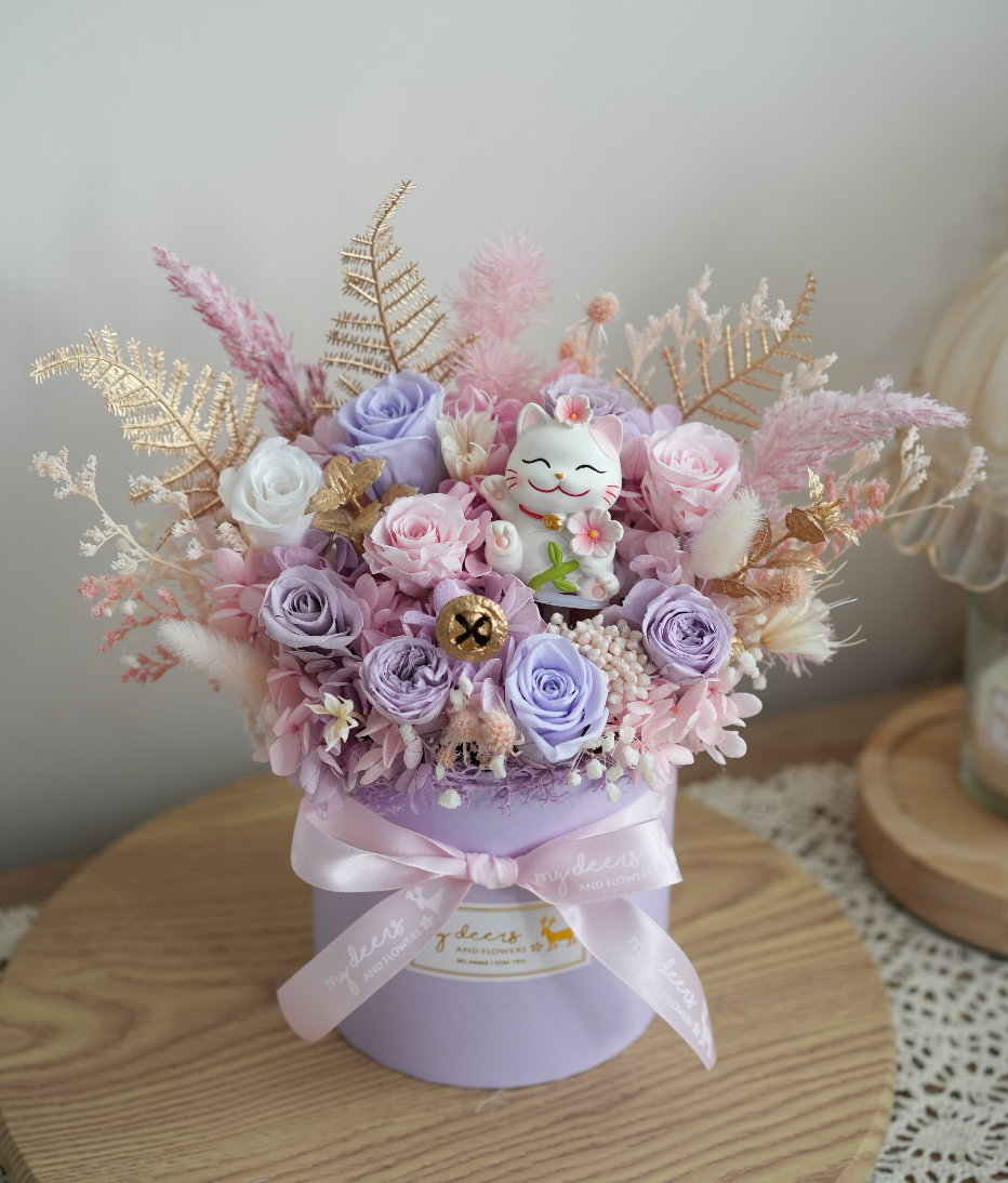PX005 - Purple&Pink tone 九朵粉紫色玫瑰保鮮花花盒