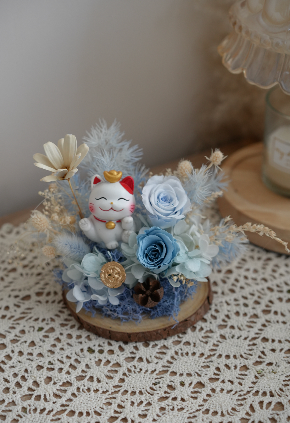 PO004 - Blue tone 淺藍色保鮮花迷你卡片座