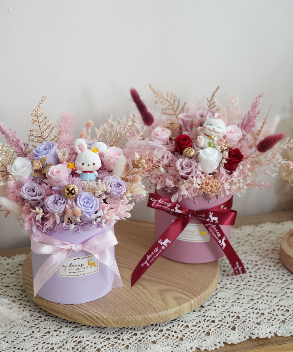 PX002 - Dusty Mauve tone 九朵豆沙色玫瑰保鮮花花盒