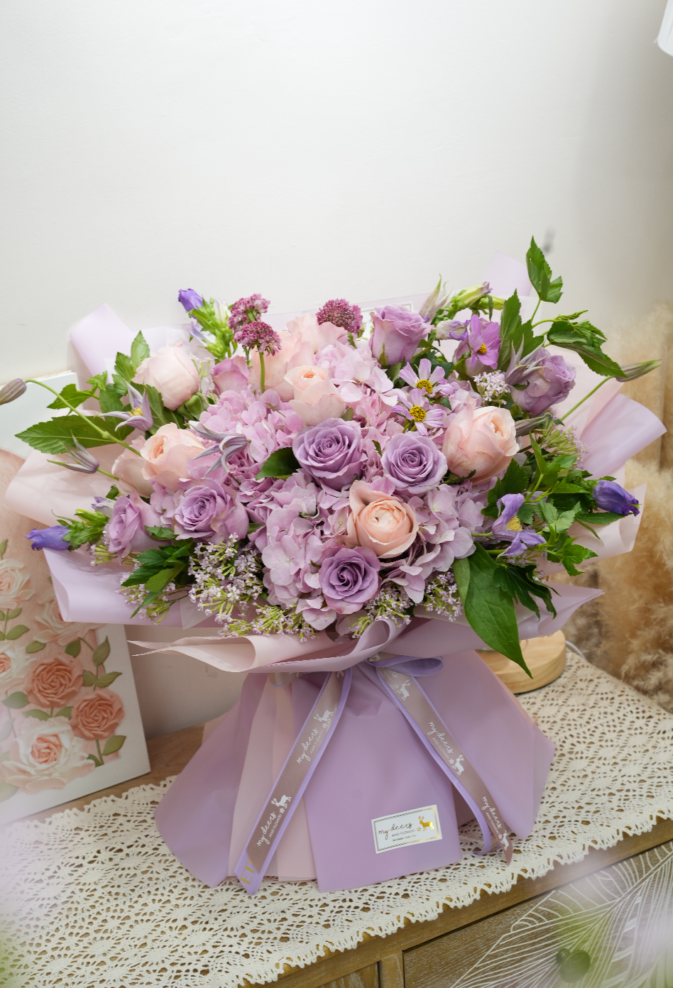 FQ050-【Omakase 花藝師自選】Lavender Reverie 夢幻粉紫繡球花束