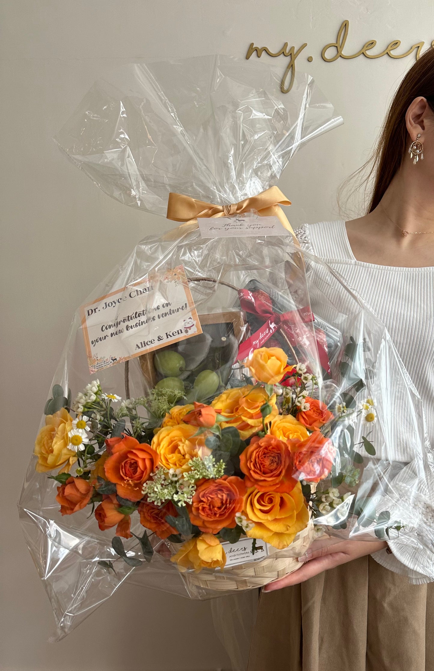 FF004 - Standard Basket 鮮果鮮花籃 (手提竹籃款)