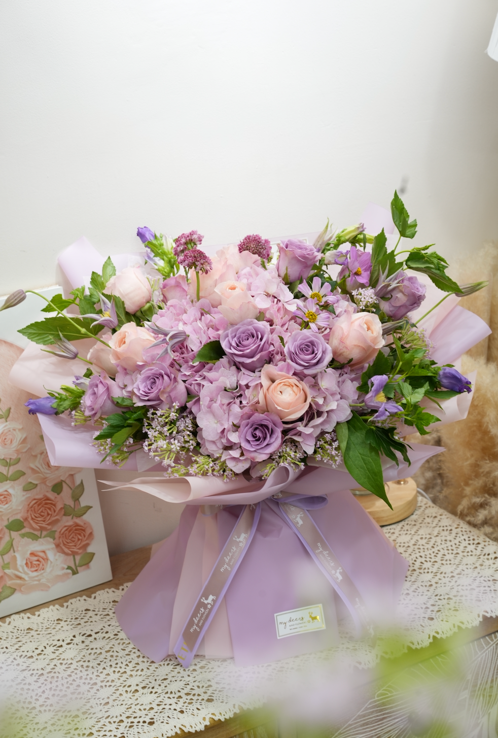 FQ050-【Omakase 花藝師自選】Lavender Reverie 夢幻粉紫繡球花束
