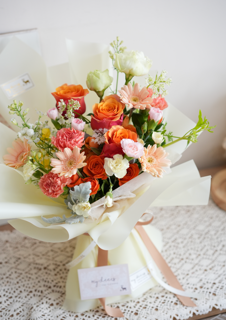 FQ048-【Omakase 花藝師自選】Spring Warmth 暖橙春日花束